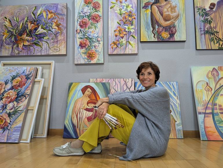 Olga Ivkin in her studio
