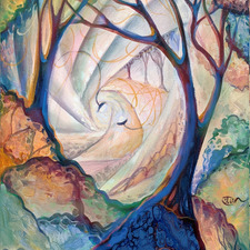 OI DT DancingLights Trees 45x60cm Acrylic on Canvas 4x6mg