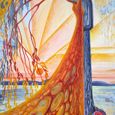 OlgaIvkinArt 1 Sunset 24"x36" acrylic on a stratched canvas