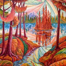 OlgaIvkinArt Automn Lake Islend 24x36 sold
