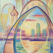 OlgaIvkin Ethereal As The Sun Rises In The East 24x36in acrylic canvas