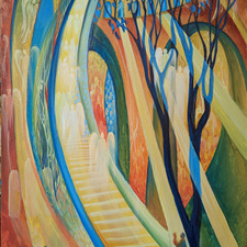 OlgaIvkin Ethereal Jacob's Ladder 24x36in acrylic canvas