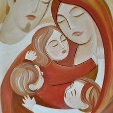 w "Family of five". 24x18