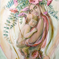 y"Motherhood - Pink Gerberas" 24x36